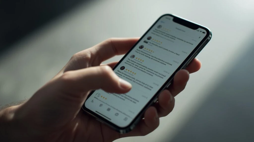 User Checking Reviews of the Website